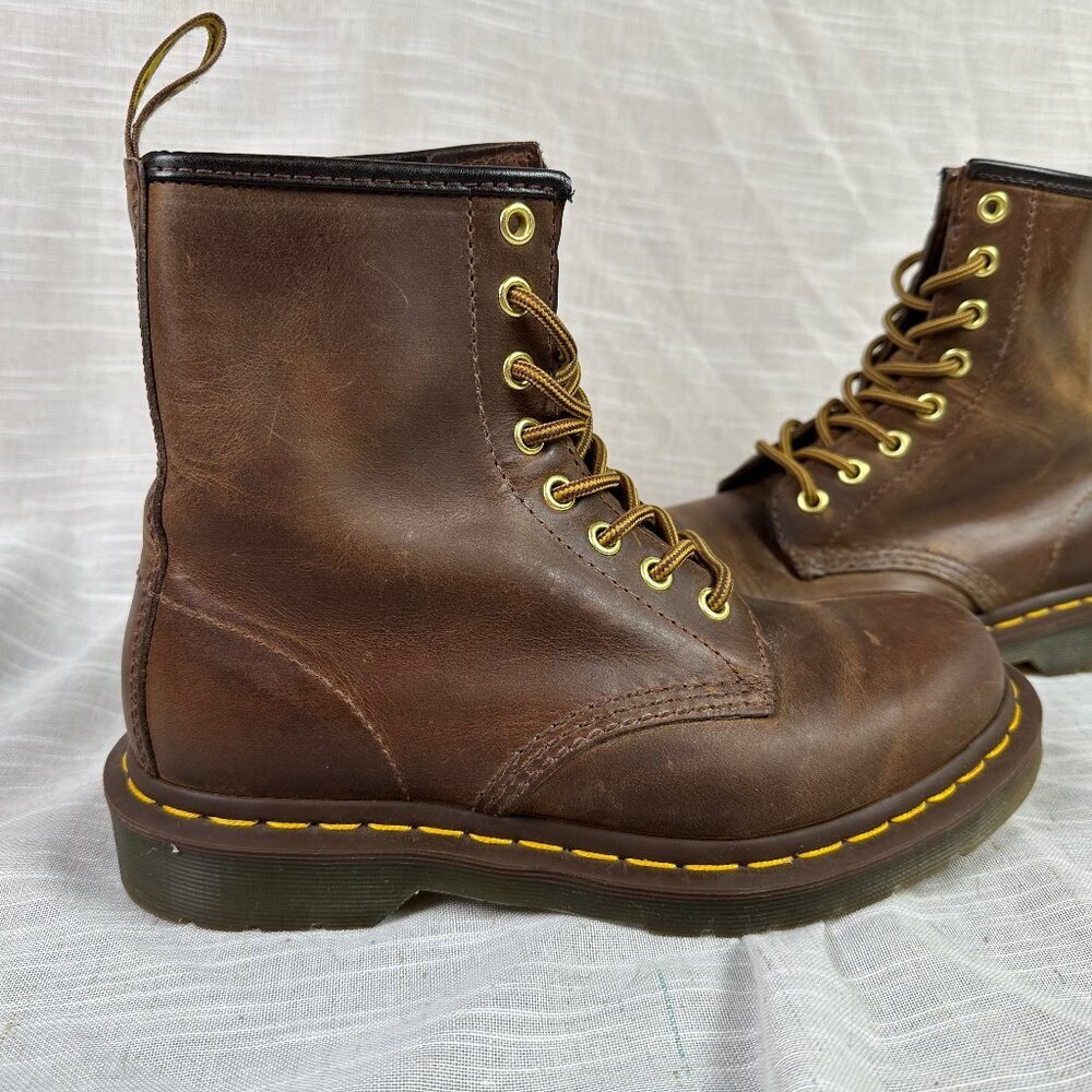 Dr Martens 1460 Crazy Horse Brown Leather Lace Up Boot Women's Size 6 / UK 4
